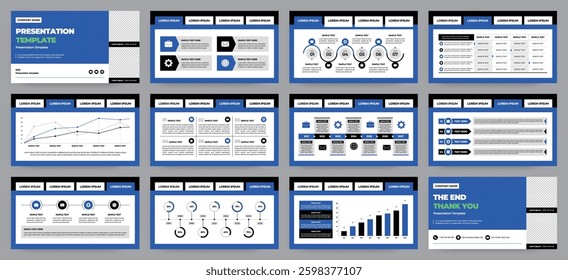 Modern presentation slide templates. Infographic elements template set for web, print, annual report brochure, business flyer leaflet marketing and advertising template. Vector Illustration.