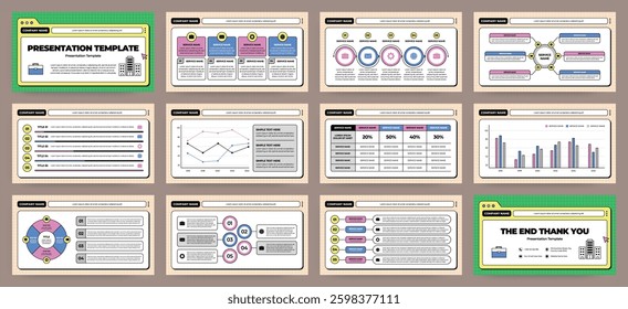 Modern presentation slide templates. Infographic elements template set for web, print, annual report brochure, business flyer leaflet marketing and advertising template. Vector Illustration.