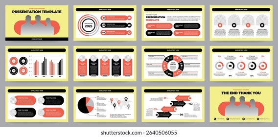 Modern presentation slide templates. Infographic elements template set for web, print, annual report brochure, business flyer leaflet marketing and advertising template. Vector Illustration.