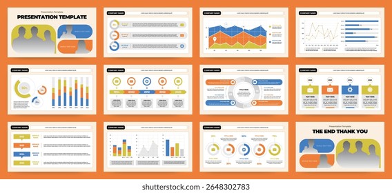 Modern presentation slide templates. Infographic elements template set for web, print, annual report brochure, business flyer leaflet marketing and advertising template. Vector Illustration.