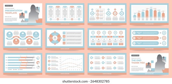Modern presentation slide templates. Infographic elements template set for web, print, annual report brochure, business flyer leaflet marketing and advertising template. Vector Illustration.