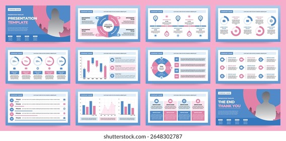 Modern presentation slide templates. Infographic elements template set for web, print, annual report brochure, business flyer leaflet marketing and advertising template. Vector Illustration.