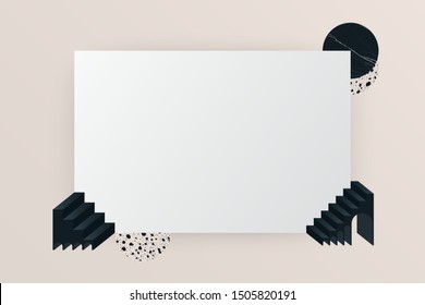 Modern presentation template. Blank space with black design elements. Vector illustration EPS 10