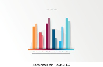 Modern presentation template chart, graph for business plan on white background. vector design infographic elements style.