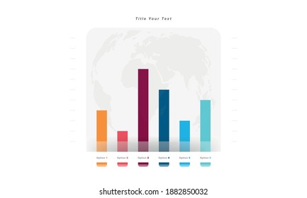 Modern presentation template chart, graph for use in business plan on white background. System data analysis.