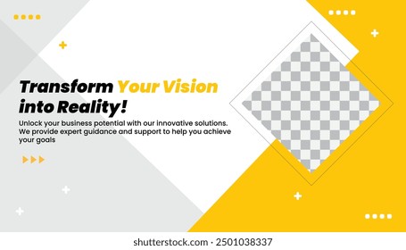 Modern presentation template. Presentation template with transform your vision theme. Vector illustration.