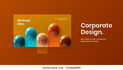 Modern presentation vector design concept. Amazing monitor mockup website illustration.