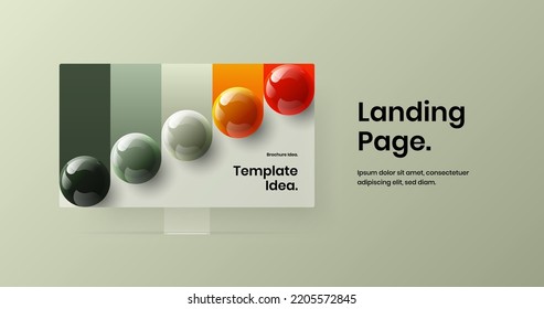 Modern presentation vector design illustration. Creative computer monitor mockup web banner template.