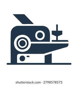 Modern Press Printing Machine Silhouette Logo