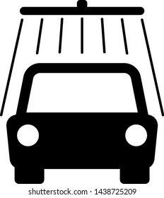 Modern Pressure Wash Car Front Projection in Flat Design, Car Wash Auto Cleaner Washer Shower Service Icon