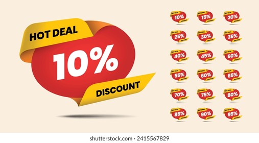 Modern price discount tag and label design for product promotion banner