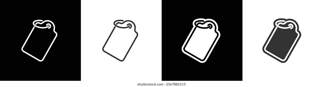 Modern price tag line and flat icon. Price tag icon vetor illustration in black white and transparent background. Eps10