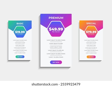 Modern Pricing comparison table template design