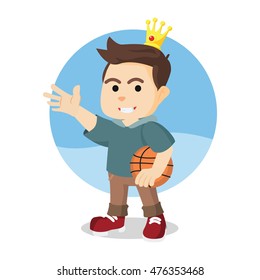 modern prince holding basket ball