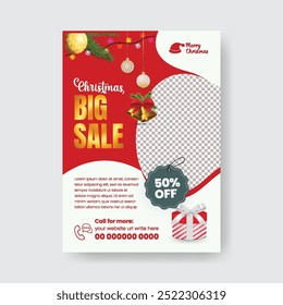 Plantilla moderna del volante o del cartel de la impresión para las Navidades y el folleto de la venta del año nuevo, tarjeta de felicitación de la invitación del festival de la celebración de las fiestas de Navidad, volante, cartel con fondo de la ilustración de las Navidades 
