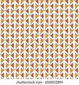 Modern print with interlocking arrows. Contemporary abstract background with repeated pointers. Tender seamless pattern with geometric figures. Creative wallaper. Vector digital paper