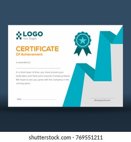 Modern print ready blue certificate