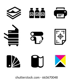 Modern Print Shop And Digital Printing Icon Set 