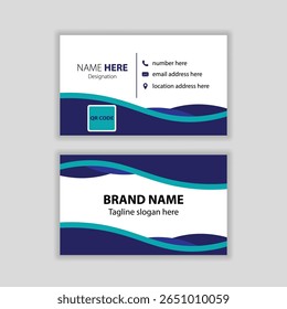 modern print template blue business card inspiration double sided visiting card	
