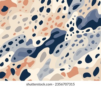 Vector de impresión moderno Ilustración fondo incomparable con la impresión Leopard, al estilo de Stephen Ormandy, impresiones modernas e impresionistas, Jean Arp, Palette Paleta, Patrick Kelly, vertido, pintado a mano