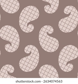 Modernas ilustrações de paisley imprimíveis. Disposição perfeita de paisley com padrão de damas. Ideias bonitas para têxteis, papel de parede, envoltório, fundo, laminados. Ilustração vetorial.