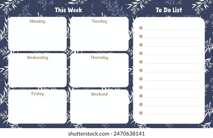 Modern printable weekly planner  organizer