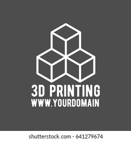 modern printer badge, logotype and icon