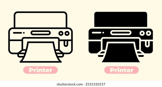 Modern Printer Icon - Sleek, Minimalistic Design for Professional Use. Perfect for apps, websites, infographics, and print-related projects