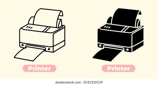 Modern Printer Icon - Sleek, Minimalistic Design for Professional Use. Perfect for apps, websites, infographics, and print-related projects