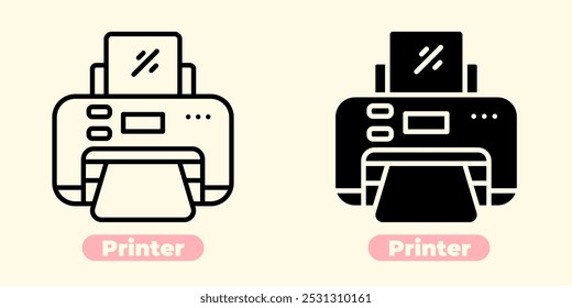 Modern Printer Icon - Sleek, Minimalistic Design for Professional Use. Perfect for apps, websites, infographics, and print-related projects