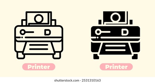 Modern Printer Icon - Sleek, Minimalistic Design for Professional Use. Perfect for apps, websites, infographics, and print-related projects