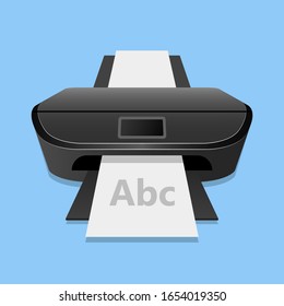 Modern Printer Illustration Print Icon Vector