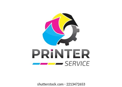 Modern Printer Service Logo Design svg