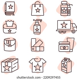 Impresión moderna, ilustración, vector sobre fondo blanco.