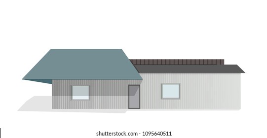 modern private house, vector, white background