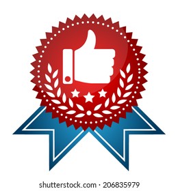 Modern Prize Tag With Thumbs up Icon