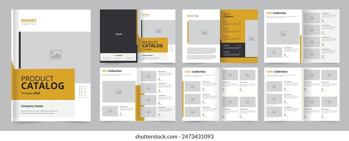 Modern Product Catalog design template, furniture product catalog template