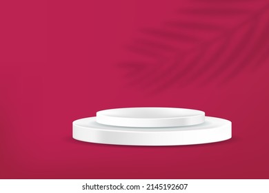 Modern product podium with palm leaves shadow Vector