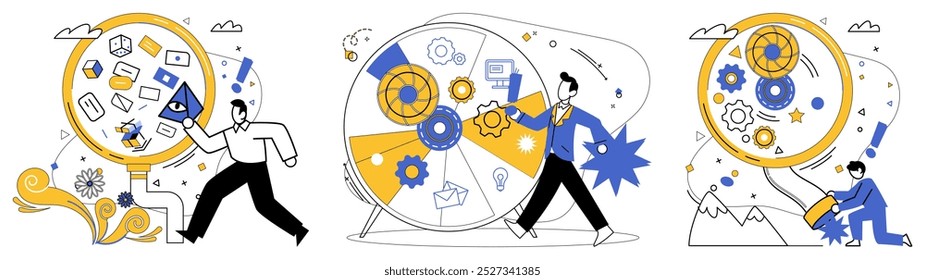 Modern product vector illustration. Modern product ideas blossom in fertile soil creative development Perspectives in innovation unveil new horizons for evolution modern products Creativity