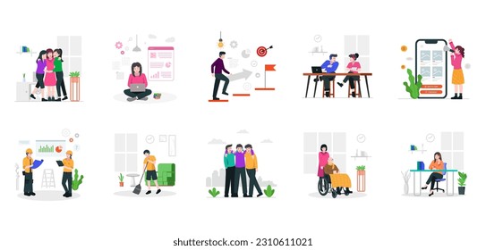 Concepto moderno de productividad con diseño plano