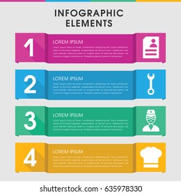 Modern profession infographic template. infographic design with profession icons includes wrench, resume. can be used for presentation, diagram, annual report, web design.