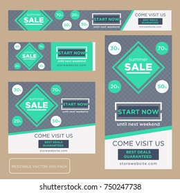 Modern professional ads pack for web on-line business