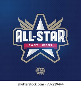 Modern professional all star sport template logo design