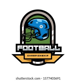 Modern professional american football logo for sport team on a white background