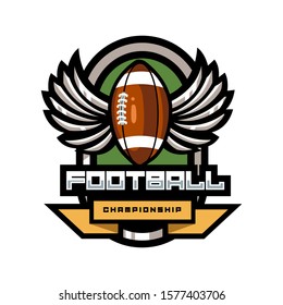 Modern professional american football logo for sport team on a white background