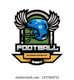 Modern professional american football logo for sport team on a white background