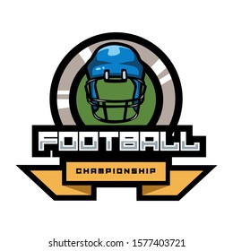 Modern professional american football logo for sport team on a white background