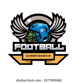 Modern professional american football logo for sport team on a white background