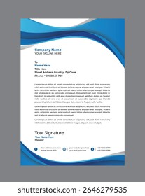 Modern Professional Annual Report Cover Design Template with Blue and Teal Waves for Business Marketing Presentation and Finance