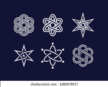 modern professional atom elements and symbols set